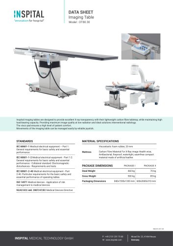 Imaging Table Model : OT80.30