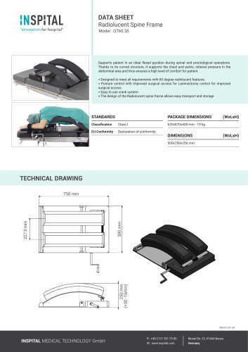 Radiolucent Spine Frame Model : OT60.35