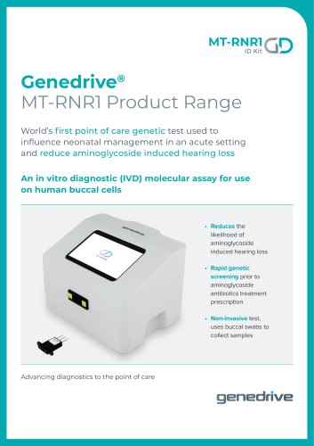 Genedrive® MT-RNR1 Product Range