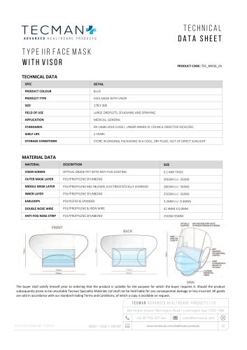 TYPE IIR FACE MASK WITH VISOR