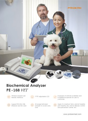 PE-168 Semi auto biochemistry analyzer, pets chemistry