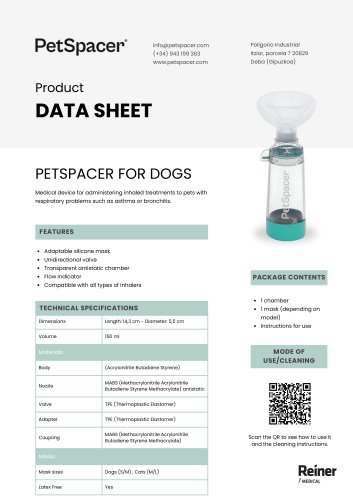 PetSpacer DATA SHEET
