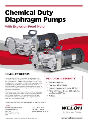 Chemical Duty Diaphragm Pumps With Explosion Proof Motor