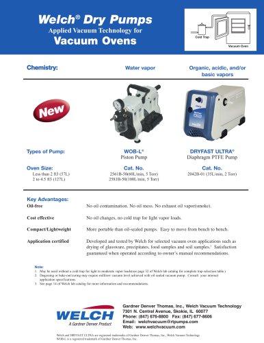 Welch® Dry Pumps Vacuum Ovens