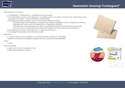 Haemostatic dressings Tromboguard