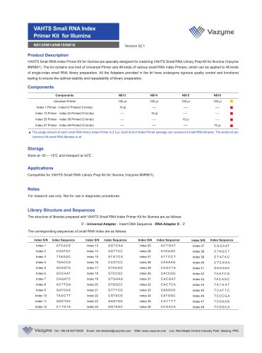 VAHTS Sma&uuml; RNA index Primer Kit for Illumina