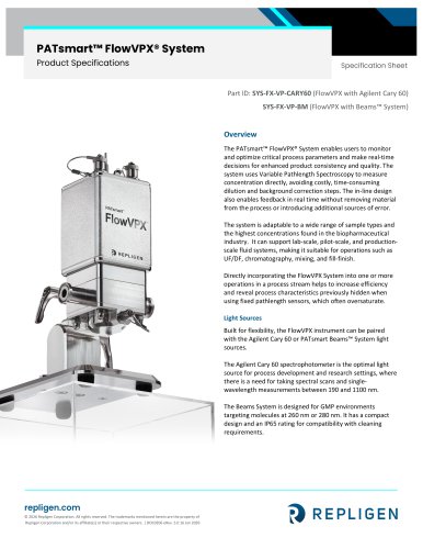 PATsmart™ FlowVPX® In-line System Specification Sheet