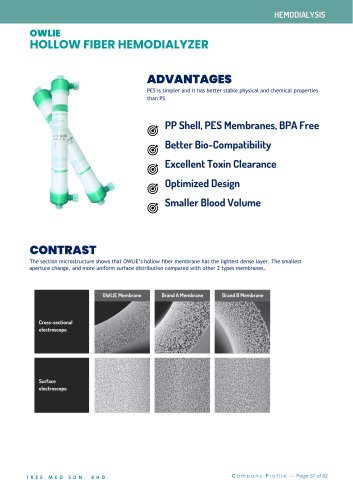 OWLIE HOLLOW FIBER HEMODIALYZER
