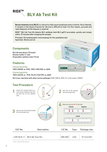 RIDX BLV Ab Rapid Test Kit (LGM-BLB-11)