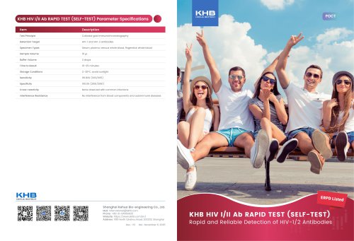 KHB HIV Ⅰ+Ⅱ Ab Rapid Test (Self-Test)-V3-20251106