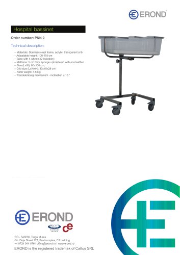 EROND Hospital Bassinet Technical Sheet