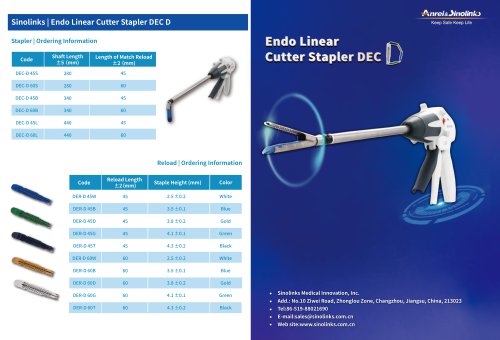 Sinolinks | Endo Linear Cutter Stapler DEC D