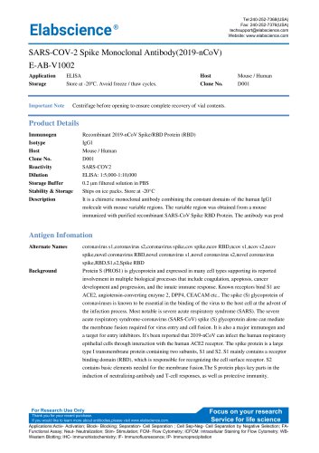 SARS-COV-2 Spike Monoclonal Antibody(2019-nCoV) E-AB-V1002