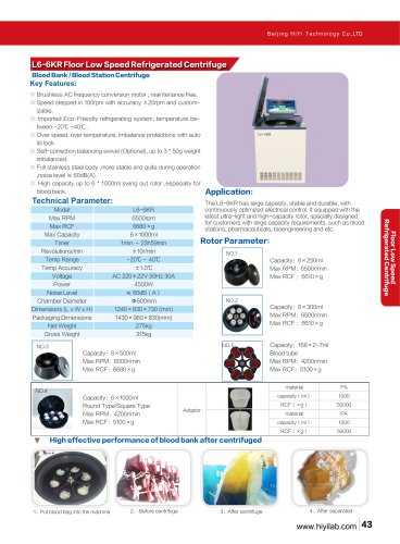 L6-6KR Floor Low Speed Refrigerated Centrifuge