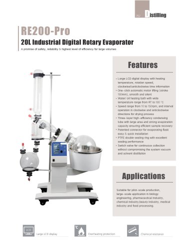 RRE200-Pro 20L Industrial Digital Rotary Evaporator