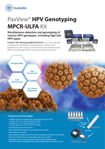PaxView® HPV Genotyping MPCR-ULFA Kit - PaxGenBio Co.,Ltd. - PDF