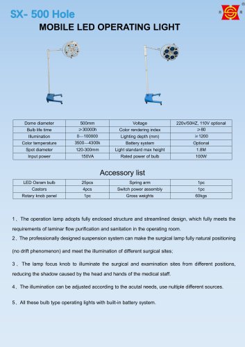 Suxin SX-500 Hole mobile operating light