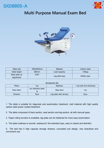 Suxin SXD8805-A Manual exam bed