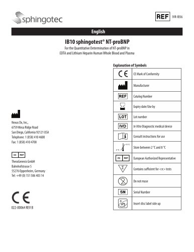IB10 sphingotest&reg; NT-proBNP