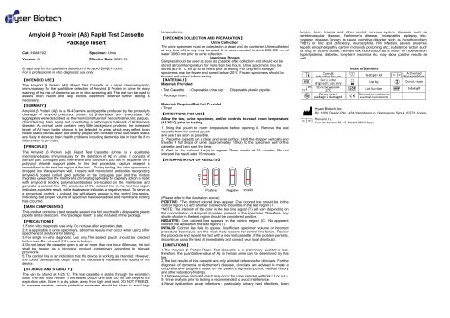 Dementia Risk Amyloid β Protein Rapid Test