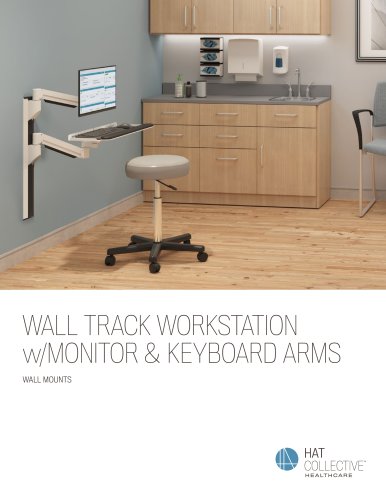 WALL TRACK WORKSTATION w/MONITOR & KEYBOARD ARMS