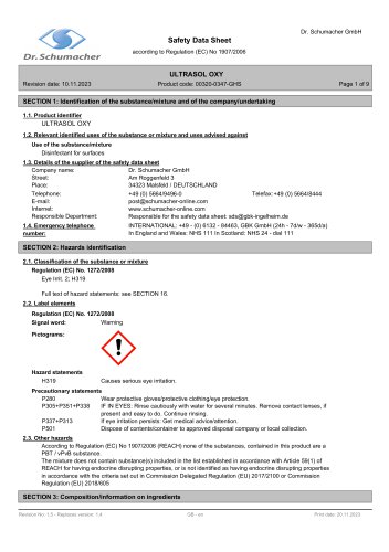 Safety Data Sheet  ULTRASOL OXY LIQUID 