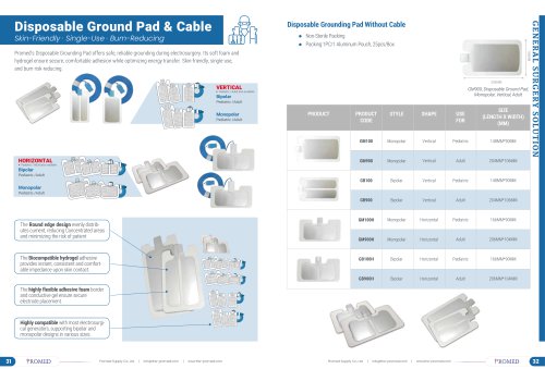 Disposable Ground Pad and Cable