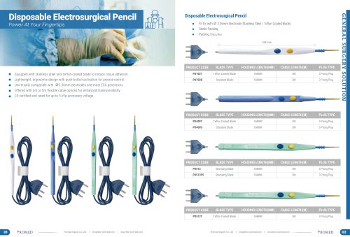 Promed Disposable Electrosurgical Pencil