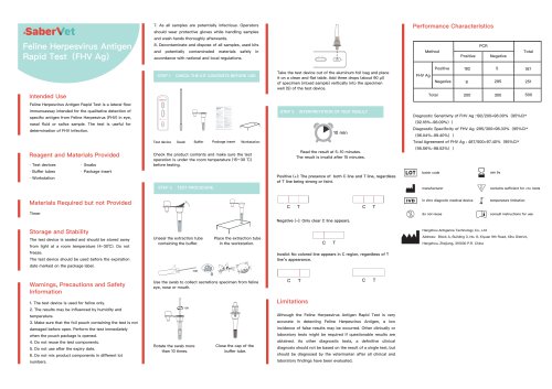 Rapid herpes test SaberVet FHV Ag