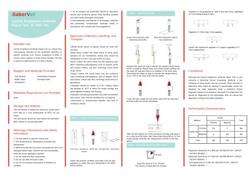 Rapid infectious disease test Sabervet C.ANA Ab