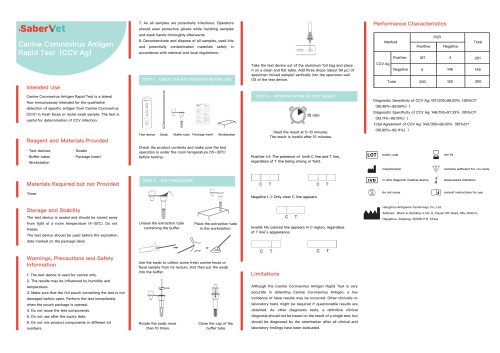 Rapid infectious disease test Sabervet CCV Ag