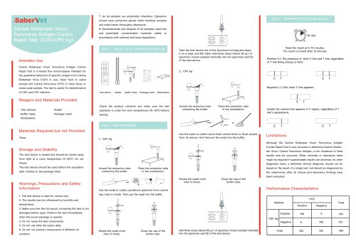 Rapid infectious disease test Sabervet CDV/CPV Ag
