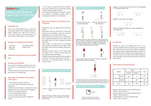 Rapid infectious disease test Sabervet C.Lyme Ab