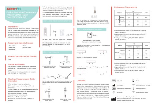 Rapid infectious disease test SaberVet CPV/CCV Ag