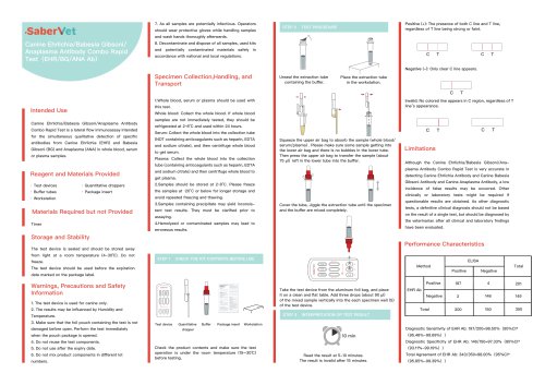 Rapid infectious disease test Sabervet EHR/BG/ANA Ab