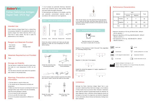 Rapid infectious disease test SaberVet FCV Ag