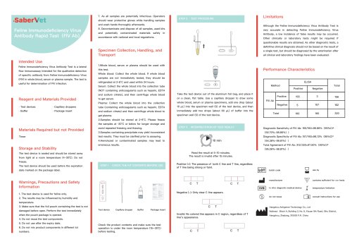 Rapid infectious disease test Sabervet FIV Ab