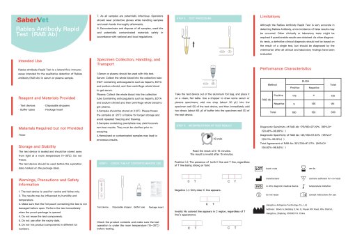 Rapid infectious disease test Sabervet RAB Ab