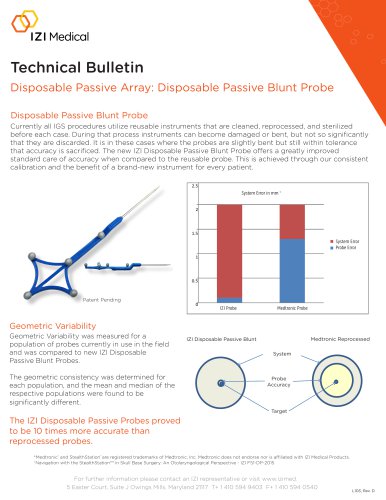 Technical Bulletin - Disposable Passive Array: Disposable Passive Blunt Probe