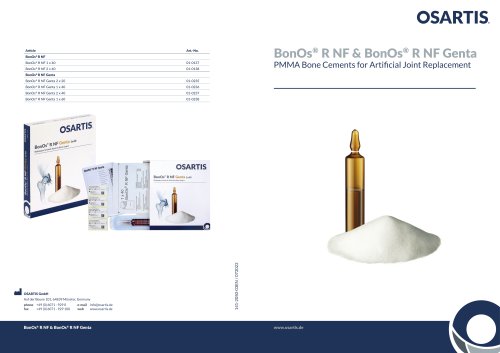 BonOs&reg; R NF & BonOs&reg; R NF Genta