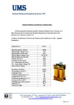 Medical Isolation Transformer Technical Data - United Medical ...