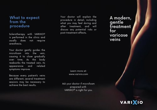 VARIXIO Pod Low N2 Trifold Brochure