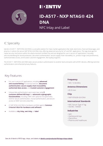 ID-A517 - NXP NTAG&reg; 424  DNA