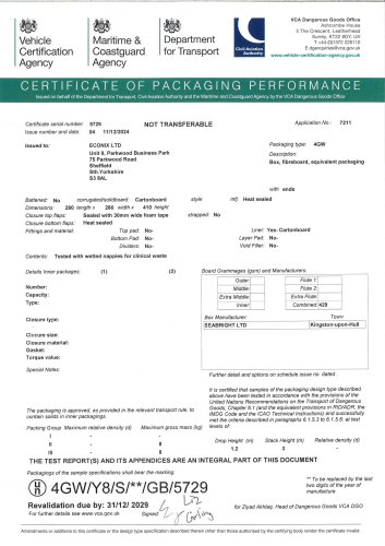 30L Bio-bin&reg; UN Certificate