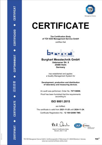 The Certification Body  of T&Uuml;V S&Uuml;D Management Service GmbH