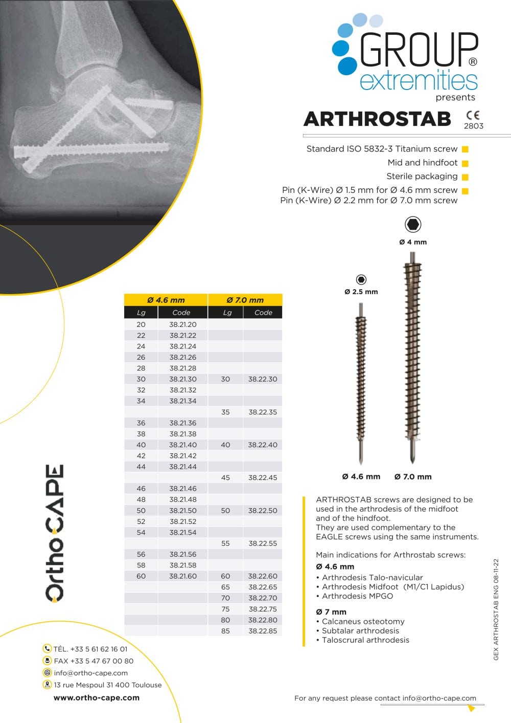 ARTHROSTAB  - GROUPExtremities
