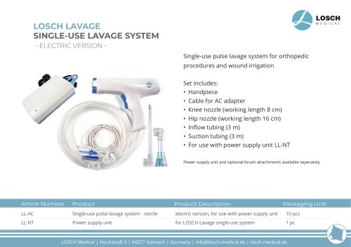 LOSCH Lavage Electric Version Brochure