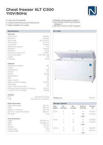 Chest freezer XLT C300 110V/60Hz