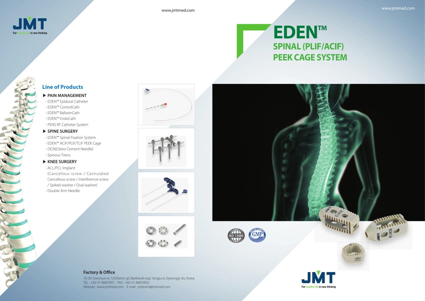 EDEN&trade; Spinal PLIF/ACIF PEEK Cage System - JMTmed
