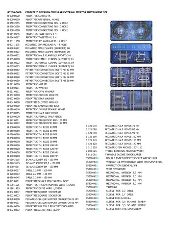 Pediatric traumatology instrument kit 8587